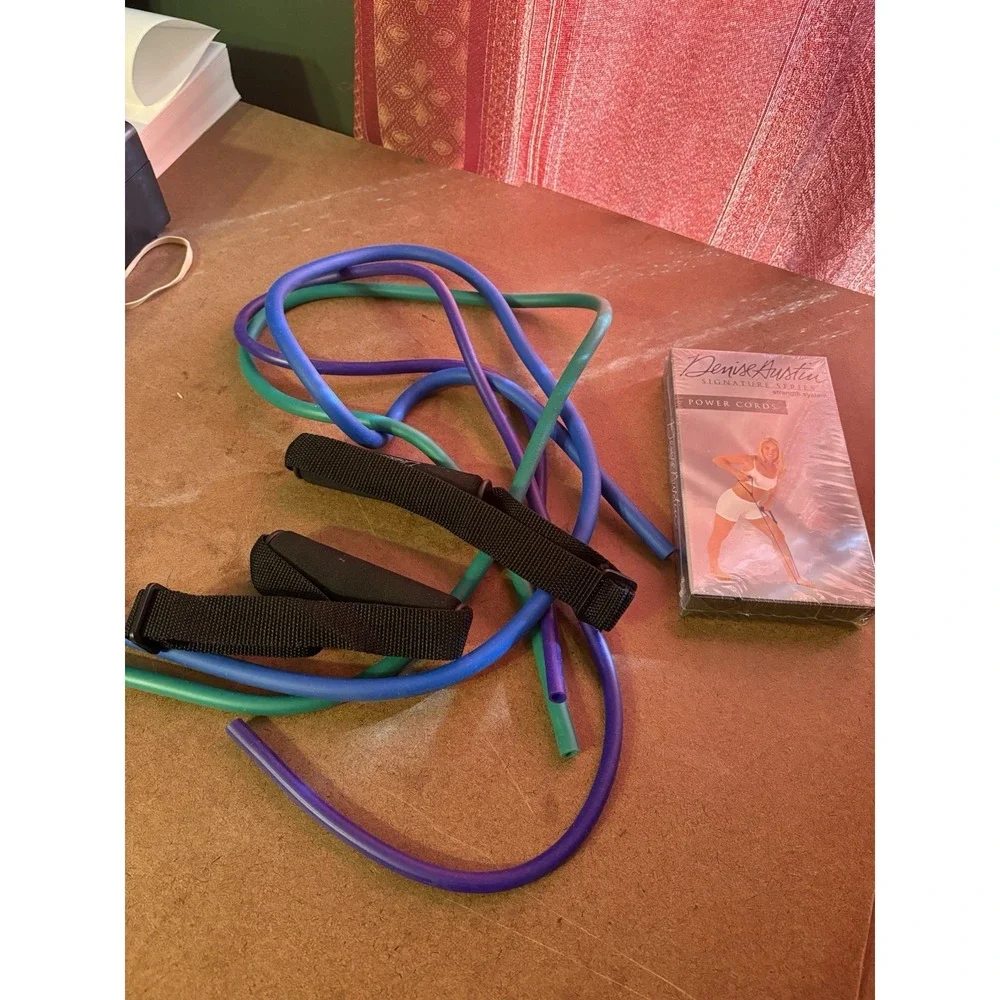 Denise Austin Power Cords Strength System Resistance‎ Bands w/ VHS